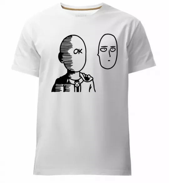 Мужская премиум футболка One Punch Man Белый фото