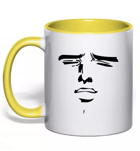 Чашка с цветной ручкой Anime face Солнечно желтый фото