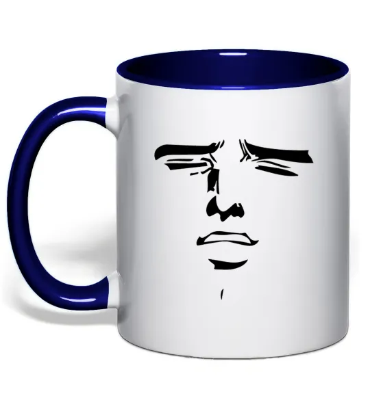 Чашка с цветной ручкой Anime face Глубокий темно-синий фото