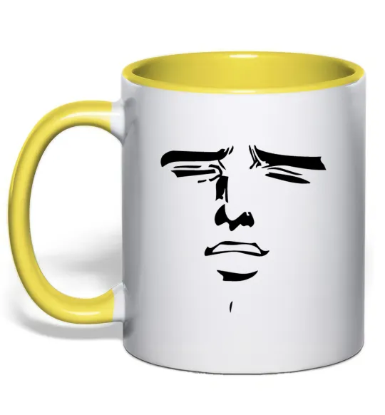 Чашка с цветной ручкой Anime face Лимонный фото