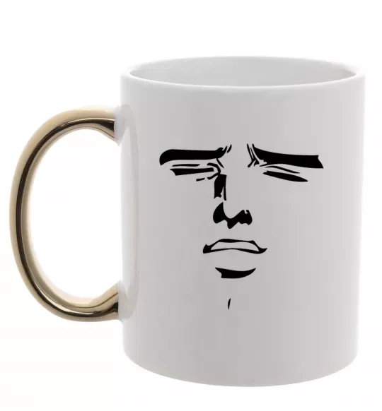 Чашка с цветной ручкой Anime face Золото фото