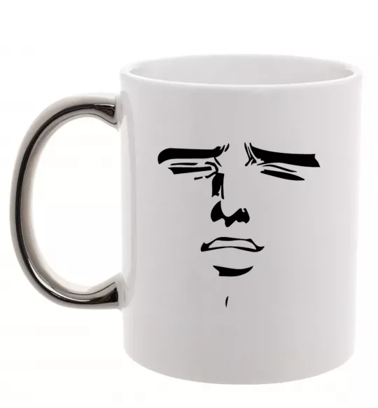 Чашка с цветной ручкой Anime face Серебро фото