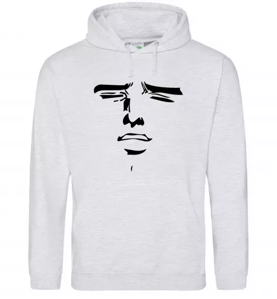 Мужская толстовка (худи) Anime face Серый меланж фото