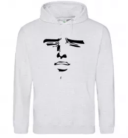 Мужская толстовка (худи) Anime face Серый меланж фото