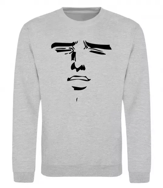 Свитшот Anime face Серый меланж фото