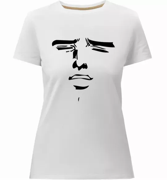 Женская премиум футболка Anime face Белый фото