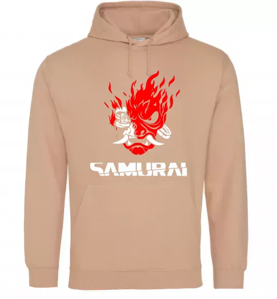 Женская толстовка (худи) Cyberpunk 2077 samurai Песочный фото