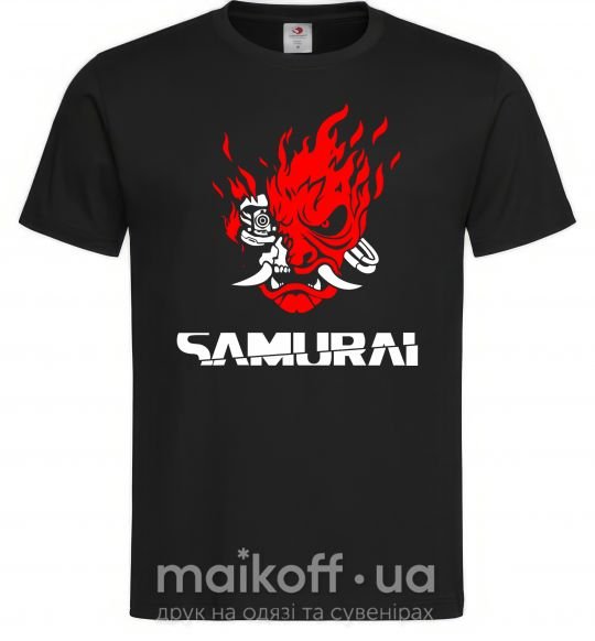 Мужская футболка Cyberpunk 2077 samurai Черный фото