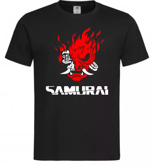 Мужская футболка Cyberpunk 2077 samurai Черный фото