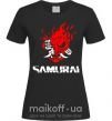 Жіноча футболка Cyberpunk 2077 samurai Чорний фото