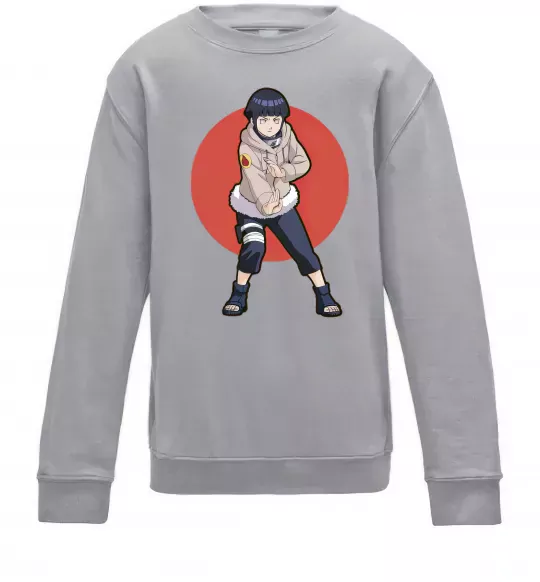 Детский Свитшот Naruto Hinata Серый меланж фото