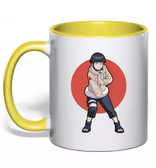 Чашка з кольоровою ручкою Naruto Hinata Сонячно жовтий фото
