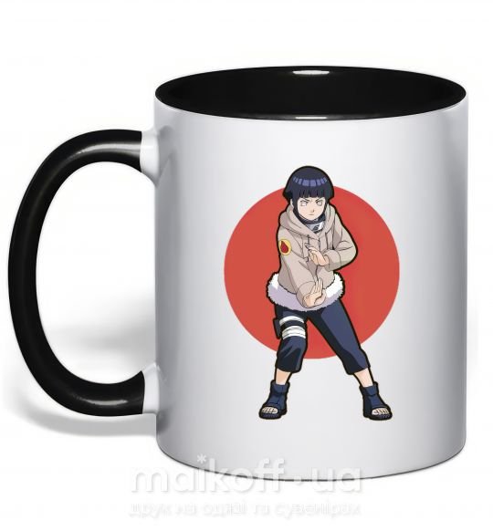 Чашка з кольоровою ручкою Naruto Hinata Чорний фото