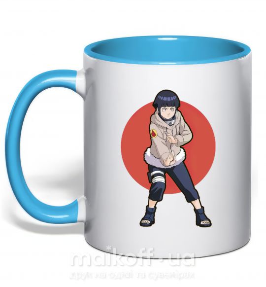 Чашка с цветной ручкой Naruto Hinata Голубой фото