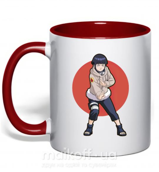 Чашка з кольоровою ручкою Naruto Hinata Червоний фото