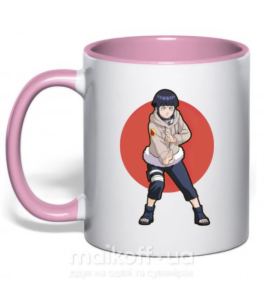 Чашка з кольоровою ручкою Naruto Hinata Ніжно рожевий фото
