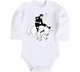 Детский боди Naruto Кіба на собаці Белый фото