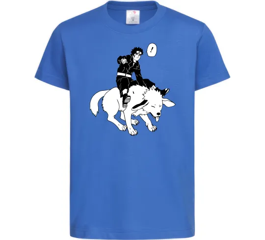 Дитяча футболка Naruto Кіба на собаці Яскраво-синій фото
