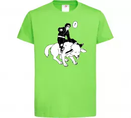 Детская футболка Naruto Кіба на собаці Лаймовый фото