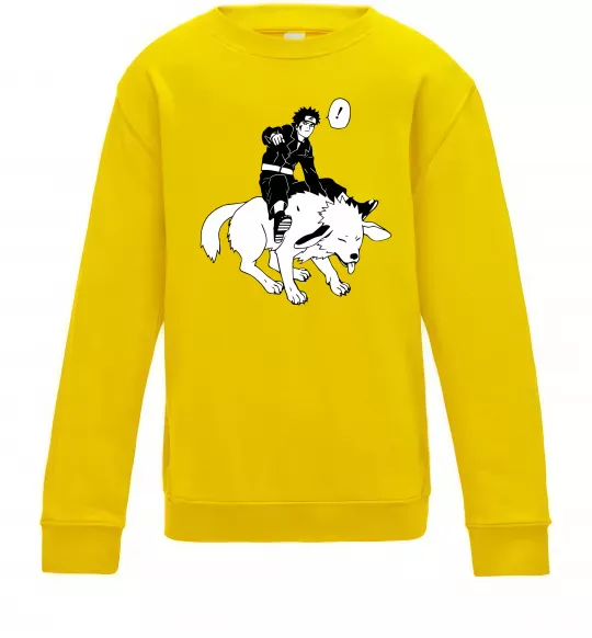 Детский Свитшот Naruto Кіба на собаці Солнечно желтый фото