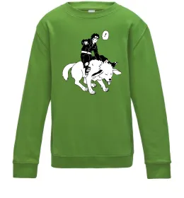 Детский Свитшот Naruto Кіба на собаці Лаймовый фото