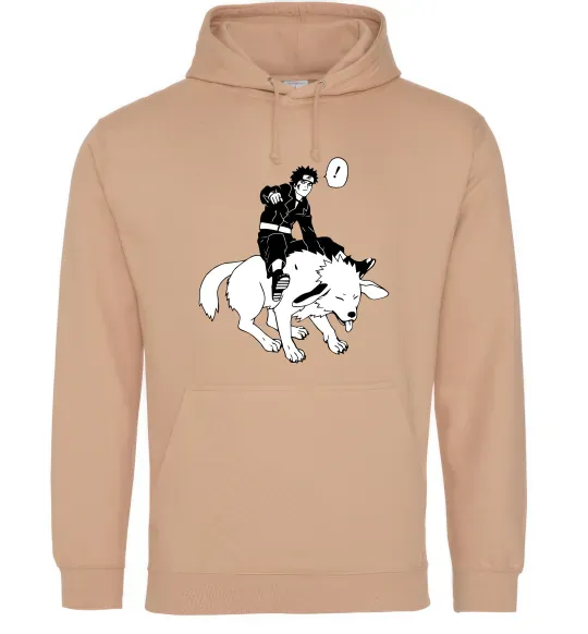 Чоловіча толстовка (худі) Naruto Кіба на собаці Пісочний фото