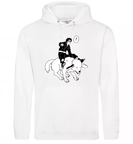 Женская толстовка (худи) Naruto Кіба на собаці Белый фото