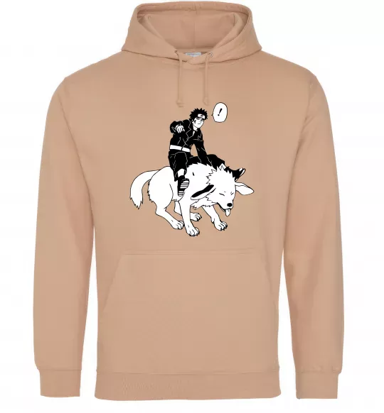 Женская толстовка (худи) Naruto Кіба на собаці Песочный фото