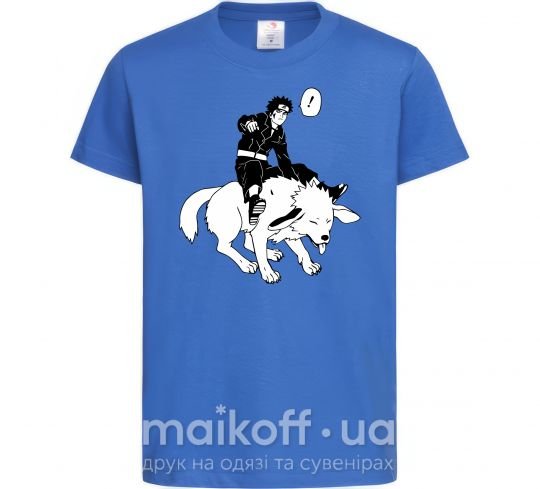 Детская футболка Naruto Киба на собаке Ярко-синий фото