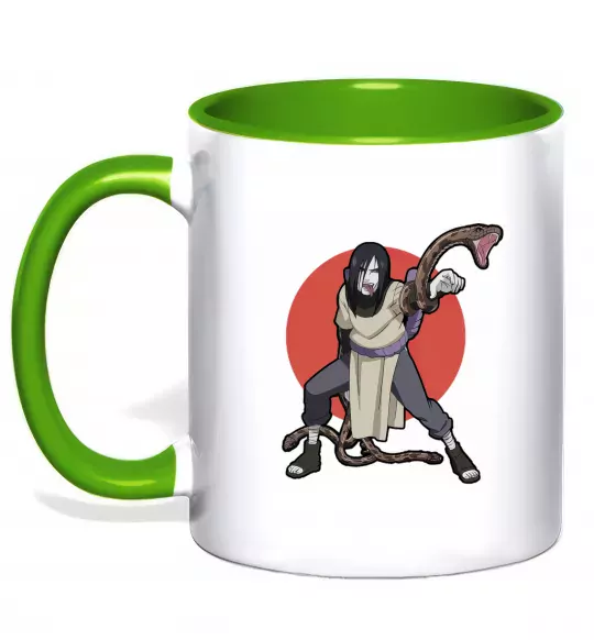 Чашка с цветной ручкой Наруто Орочімару Зеленый фото