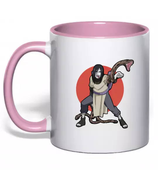 Чашка с цветной ручкой Наруто Орочімару Нежно розовый фото