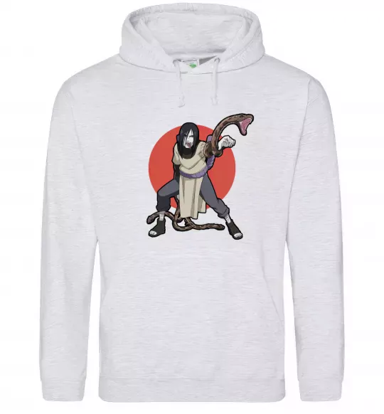 Чоловіча толстовка (худі) Наруто Орочімару Сірий меланж фото