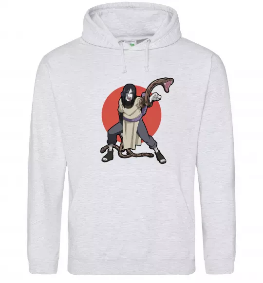 Женская толстовка (худи) Наруто Орочімару Серый меланж фото