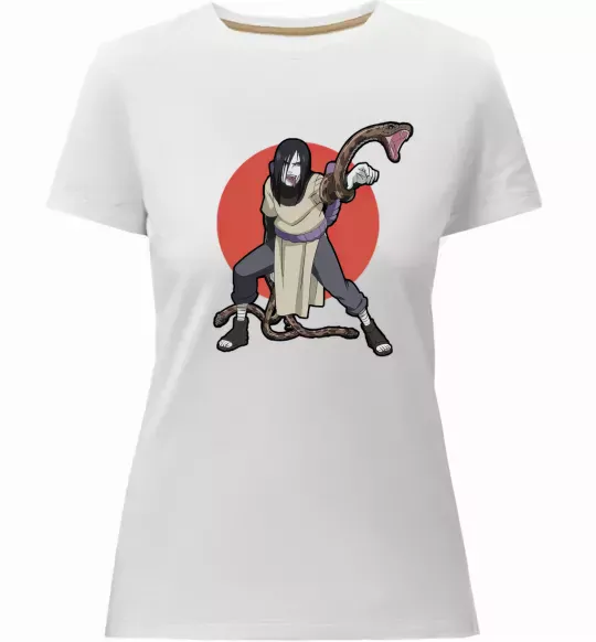 Жіноча преміум футболка Наруто Орочімару Білий фото