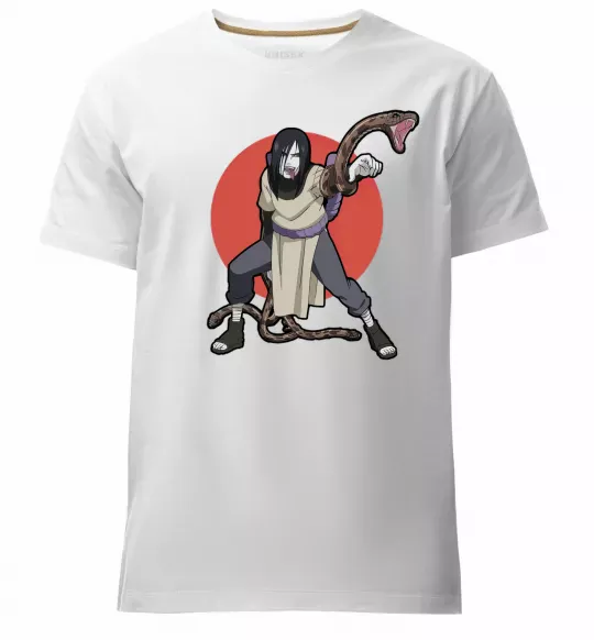 Чоловіча преміум футболка Наруто Орочімару Білий фото