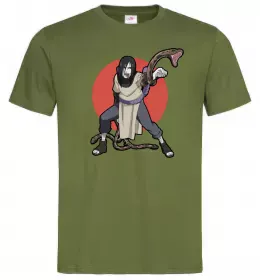 Мужская футболка Наруто Орочімару Оливковый фото