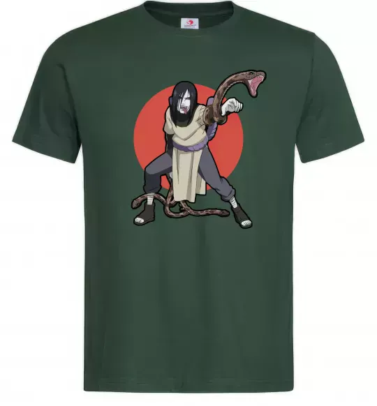 Мужская футболка Наруто Орочімару Темно-зеленый фото