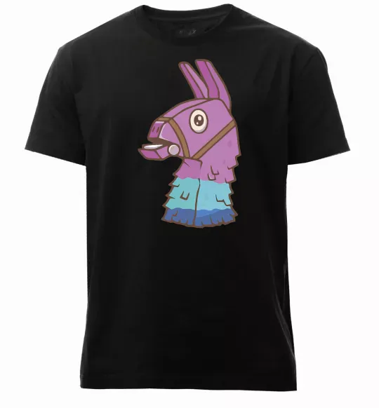 Мужская премиум футболка Фортнайт лама Черный фото