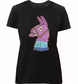 Женская премиум футболка Фортнайт колаж Черный фото