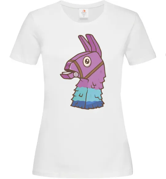 Жіноча футболка Фортнайт лама Білий фото