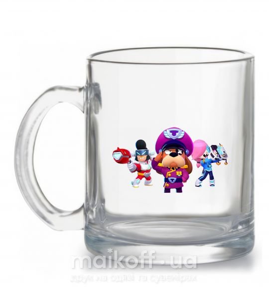 Чашка стеклянная Brawl Stars персонажи Прозрачный фото