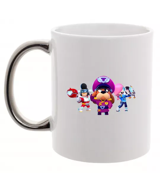 Чашка с цветной ручкой Brawl Stars персонажи Серебро фото