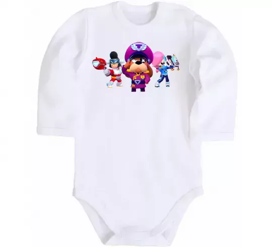 Дитячий бодік Brawl Stars персонажи Білий фото