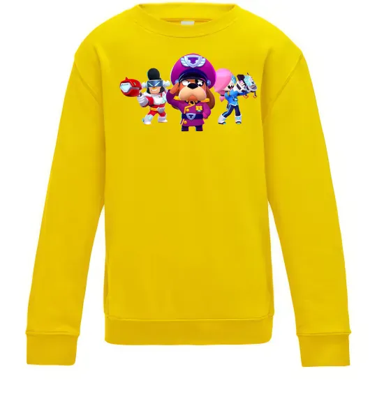 Детский Свитшот Brawl Stars персонажи Солнечно желтый фото