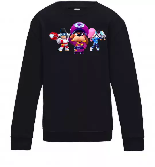 Детский Свитшот Brawl Stars персонажи Черный фото