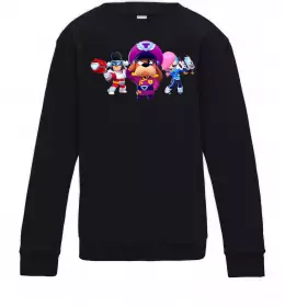 Детский Свитшот Brawl Stars персонажи Черный фото