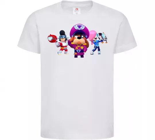 Детская футболка Brawl Stars персонажи Белый фото