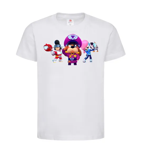 Детская футболка Brawl Stars персонажи Белый фото