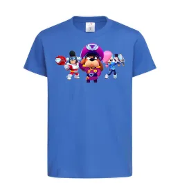 Детская футболка Brawl Stars персонажи Ярко-синий фото