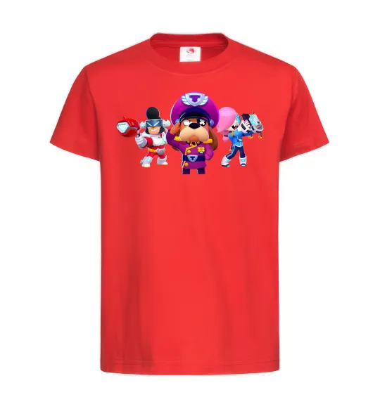 Детская футболка Brawl Stars персонажи Красный фото